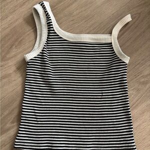 unique one shoulder striped top